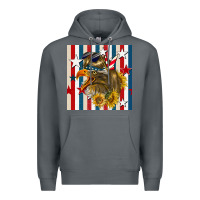 Rock mullet eagle seamless pattern Premium Hoodie - BundleAndBundleShop