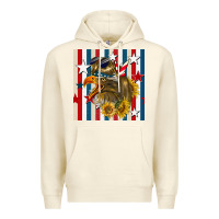 Sandshell mullet eagle seamless pattern Premium Hoodie - BundleAndBundleShop