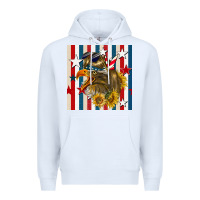 White mullet eagle seamless pattern Premium Hoodie - BundleAndBundleShop