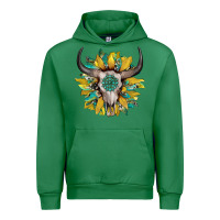 Emerald boho bullskull with sunflower and gemstone Urban Hoodie - Artiststas