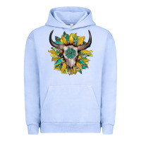 Pigment Grape Ice boho bullskull with sunflower and gemstone Urban Hoodie - Artiststas