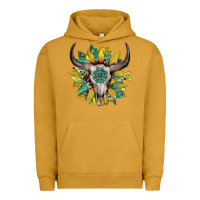 Boho Bullskull With Sunflower And Gemstone Urban Hoodie | Teevron