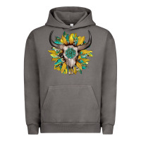 Pigment Tornado boho bullskull with sunflower and gemstone Urban Hoodie - Artiststas