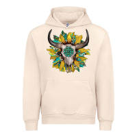 Sandshell boho bullskull with sunflower and gemstone Urban Hoodie - Artiststas