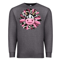 Charcoal Heather pink leopard sunflower cow Premium Sweatshirt - RanaPortraitStore