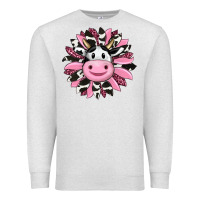 Oatmeal Heather pink leopard sunflower cow Premium Sweatshirt - RanaPortraitStore