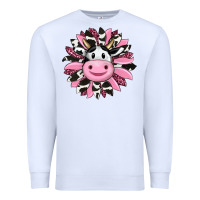 White pink leopard sunflower cow Premium Sweatshirt - RanaPortraitStore