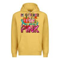 Antique Gold in october we wear pink with pumpkins Premium Hoodie - AdoDesignShop