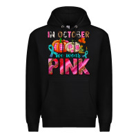 Black in october we wear pink with pumpkins Premium Hoodie - AdoDesignShop