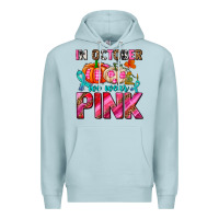 Blue Mist in october we wear pink with pumpkins Premium Hoodie - AdoDesignShop