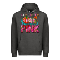 Charcoal Heather in october we wear pink with pumpkins Premium Hoodie - AdoDesignShop
