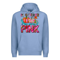 Colony Blue in october we wear pink with pumpkins Premium Hoodie - AdoDesignShop