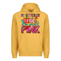 Mustard in october we wear pink with pumpkins Premium Hoodie - AdoDesignShop