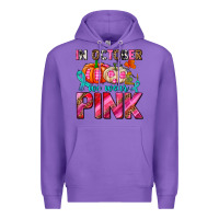 Purple in october we wear pink with pumpkins Premium Hoodie - AdoDesignShop