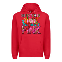 Red in october we wear pink with pumpkins Premium Hoodie - AdoDesignShop