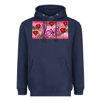 Navy Valentine's Day Love Balloon Heart Balloons Heavyweight Hoodie - RanaPortraitStore