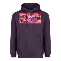 Plum Valentine's Day Love Balloon Heart Balloons Heavyweight Hoodie - RanaPortraitStore