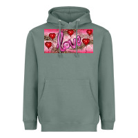 Sage Valentine's Day Love Balloon Heart Balloons Heavyweight Hoodie - RanaPortraitStore