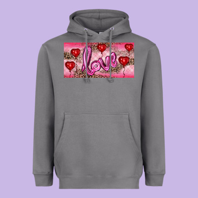Heavyweight Hoodie Valentine's Day Love Balloon Heart Balloons