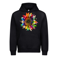 Black tie dye sunflower with cowhide Urban Hoodie - Artiststas