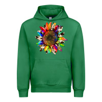 Emerald tie dye sunflower with cowhide Urban Hoodie - Artiststas