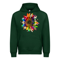 Forest Green tie dye sunflower with cowhide Urban Hoodie - Artiststas