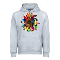 Heather Grey tie dye sunflower with cowhide Urban Hoodie - Artiststas