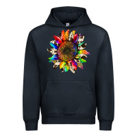 Navy tie dye sunflower with cowhide Urban Hoodie - Artiststas