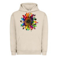 Pigment French Oak tie dye sunflower with cowhide Urban Hoodie - Artiststas