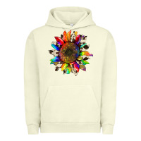 Pigment Pistachio tie dye sunflower with cowhide Urban Hoodie - Artiststas