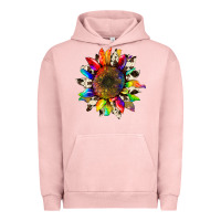 Pigment Salmon tie dye sunflower with cowhide Urban Hoodie - Artiststas