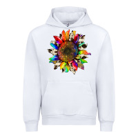 White tie dye sunflower with cowhide Urban Hoodie - Artiststas