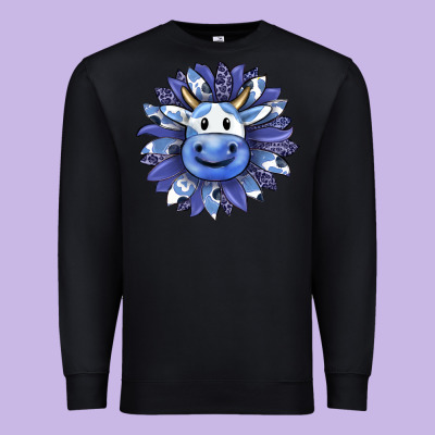 Blueberry Milkshake Cow Sunflower Premium Sweatshirt Designed By Ranaportraitstore