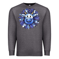 Charcoal Heather blueberry milkshake cow sunflower Premium Sweatshirt - RanaPortraitStore