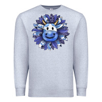 Heather Grey blueberry milkshake cow sunflower Premium Sweatshirt - RanaPortraitStore