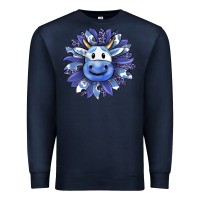 Navy blueberry milkshake cow sunflower Premium Sweatshirt - RanaPortraitStore