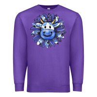 Purple blueberry milkshake cow sunflower Premium Sweatshirt - RanaPortraitStore