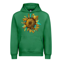 Emerald sunflower with leopard and turquoise Urban Hoodie - Artiststas