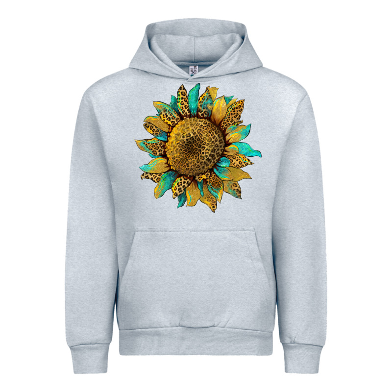 Sunflower With Leopard And Turquoise Urban Hoodie by Artiststas | Teevron