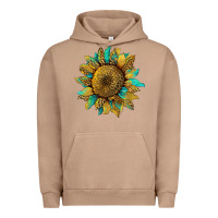 Pigment Burro sunflower with leopard and turquoise Urban Hoodie - Artiststas
