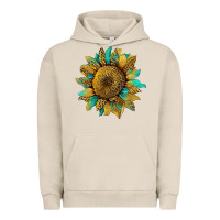 Pigment French Oak sunflower with leopard and turquoise Urban Hoodie - Artiststas