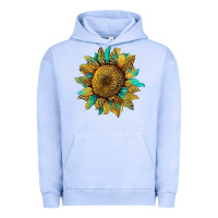 Pigment Grape Ice sunflower with leopard and turquoise Urban Hoodie - Artiststas