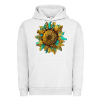 Pigment Lunar Rock sunflower with leopard and turquoise Urban Hoodie - Artiststas