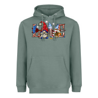 Sage love 4th july with gnome billie wilder Heavyweight Hoodie - texasbilliewilder