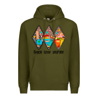 Army Green teach love inspire Premium Hoodie - JahusDesignShop