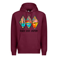 Burgundy teach love inspire Premium Hoodie - JahusDesignShop
