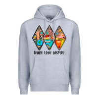 Heather Grey teach love inspire Premium Hoodie - JahusDesignShop