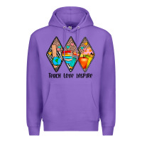 Purple teach love inspire Premium Hoodie - JahusDesignShop