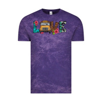 Cloud Purple love school bus Vintage Tee - Artiststas