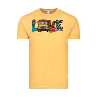 Vintage Mustard love school bus Vintage Tee - Artiststas